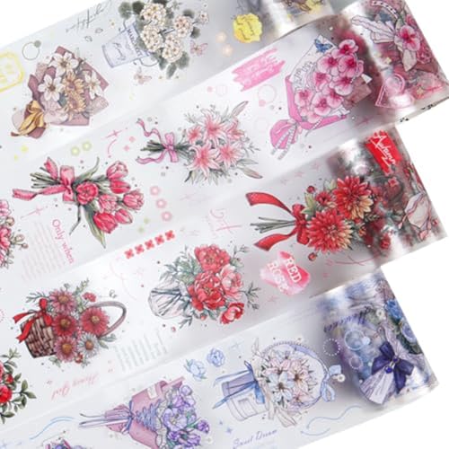 yasoe PET-Klebeband-Set, 4 Rollen mit Szenischen Ephemera für Junk Journaling, Scrapbooking, Basteln, DIY-Projekte, Serie „Bouquet für You" yasoe PET-Klebeband-Set, 4 Rollen mit Szenischen Ephemera für Junk Journaling, Scrapbooking, Basteln, DIY-Projekte, Serie „Bouquet für You" von yasoe