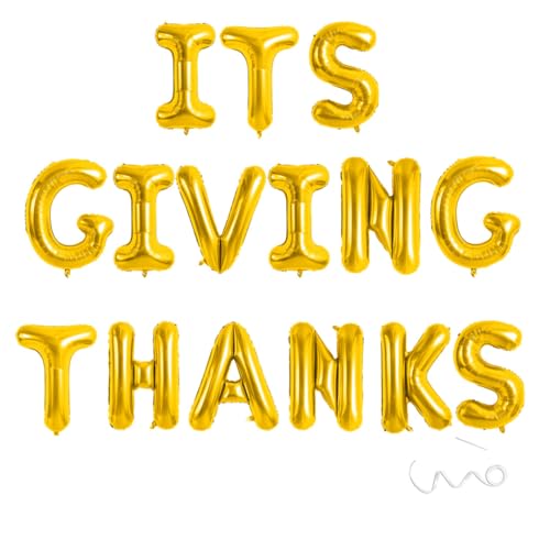 Banner mit Aufschrift "It's Giving Danksagung", Dekoration, Herbst-Fotoshooting-Hintergrund, Gold, 40,6 cm von yaxwhty
