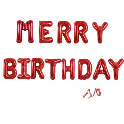 Banner mit Aufschrift "Merry Birthday", Weihnachtsdekoration, Happy Birthday-Banner, rot, 40,6 cm Banner mit Aufschrift "Merry Birthday", Weihnachtsdekoration, Happy Birthday-Banner, rot, 40,6 cm von yaxwhty