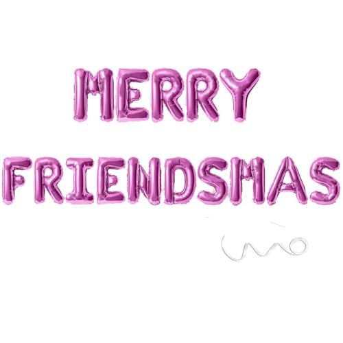 Folienballon-Banner mit Aufschrift "Merry Friendsmas", mit Freunden, für Weihnachten, Winter, Urlaub, Party, Girlande, Wimpelkette, Dekoration, 40,6 cm, Rose Pink Folienballon-Banner mit Aufschrift "Merry Friendsmas", mit Freunden, für Weihnachten, Winter, Urlaub, Party, Girlande, Wimpelkette, Dekoration, 40,6 cm, Rose Pink von yaxwhty