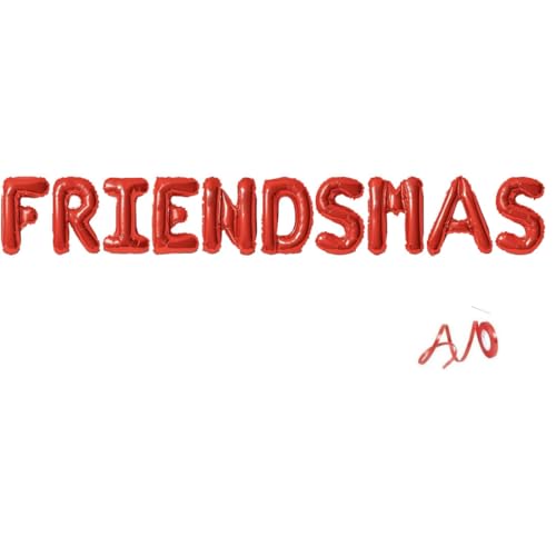 Friendsmas Weihnachts-Folienballon-Banner, Freundschafts-Thema, Weihnachten, Winter, Urlaub, Party, Girlande, Wimpelkette, Dekoration, 40,6 cm, Rot Friendsmas Weihnachts-Folienballon-Banner, Freundschafts-Thema, Weihnachten, Winter, Urlaub, Party, Girlande, Wimpelkette, Dekoration, 40,6 cm, Rot von yaxwhty