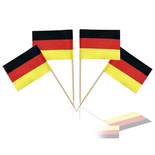 100 Stück Flagge Zahnstocher Flagge Cupcake Topper für Geburtstag Hochzeit Babyparty Nationalfeiertag (Deutschland) von yayafunfun