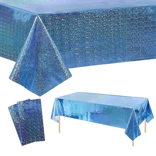 2 Stück Blau Party Tischdecke Glitzer,137 x274cm Rectangle Plastik Tischdecken, Wasserabweisend, Einweg Tischdecke Plastikdeke für Kindergeburtstag,Hochzeitsfeiern,Meerjungfrau Frozen Party Feier 2 Stück Blau Party Tischdecke Glitzer,137 x274cm Rectangle Plastik Tischdecken, Wasserabweisend, Einweg Tischdecke Plastikdeke für Kindergeburtstag,Hochzeitsfeiern,Meerjungfrau Frozen Party Feier von yayafunfun