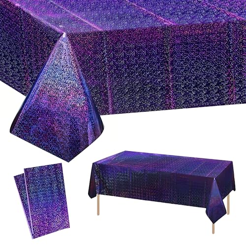 2 Stück Lila Party Tischdecke Glitzer,137 x274cm Rectangle Plastik Tischdecken,Wasserabweisend, Einweg Tischdecke Plastikdeke für Kindergeburtstag,Hochzeitsfeiern,Disco Mysteriöse Themenparty Feier 2 Stück Lila Party Tischdecke Glitzer,137 x274cm Rectangle Plastik Tischdecken,Wasserabweisend, Einweg Tischdecke Plastikdeke für Kindergeburtstag,Hochzeitsfeiern,Disco Mysteriöse Themenparty Feier von yayafunfun