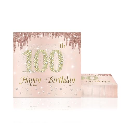 20 Stück Servietten 100, 2-Lagig Happy Birthday Servietten Geburtstag Roségold,16X16Cm Cocktail Serviette Einweg Tischdekoration Papierservietten für Mann Frau Geburtstag Feiern Party Jubiläum 20 Stück Servietten 100, 2-Lagig Happy Birthday Servietten Geburtstag Roségold,16X16Cm Cocktail Serviette Einweg Tischdekoration Papierservietten für Mann Frau Geburtstag Feiern Party Jubiläum von yayafunfun