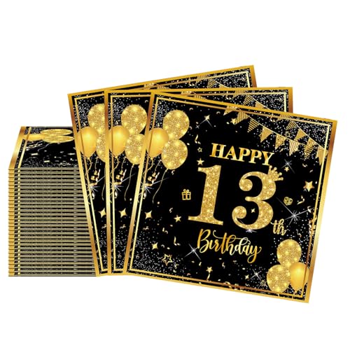20 Stück Servietten 13,2-Lagig Happy Birthday Servietten Geburtstag Schwarz Gold,16X16Cm Cocktail Serviette Einweg Tischdekoration Papierservietten für Junge Mädchen Geburtstag Feiern Party Jubiläum 20 Stück Servietten 13,2-Lagig Happy Birthday Servietten Geburtstag Schwarz Gold,16X16Cm Cocktail Serviette Einweg Tischdekoration Papierservietten für Junge Mädchen Geburtstag Feiern Party Jubiläum von yayafunfun