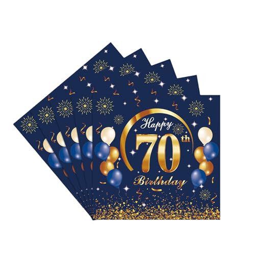 20 Stück Servietten 70, 2-Lagig Happy Birthday Servietten Geburtstag Marineblau,16X16Cm Cocktail Serviette Einweg Tischdekoration Papierservietten für Mann Frau Geburtstag Feiern Party Jubiläum 20 Stück Servietten 70, 2-Lagig Happy Birthday Servietten Geburtstag Marineblau,16X16Cm Cocktail Serviette Einweg Tischdekoration Papierservietten für Mann Frau Geburtstag Feiern Party Jubiläum von yayafunfun