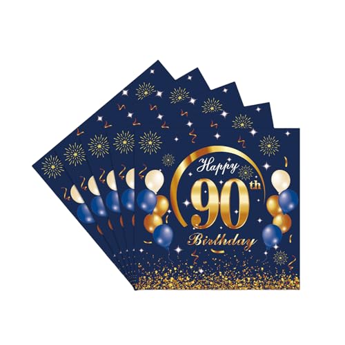 20 Stück Servietten 90, 2-Lagig Happy Birthday Servietten Geburtstag Marineblau,16X16Cm Cocktail Serviette Einweg Tischdekoration Papierservietten für Mann Frau Geburtstag Feiern Party Jubiläum 20 Stück Servietten 90, 2-Lagig Happy Birthday Servietten Geburtstag Marineblau,16X16Cm Cocktail Serviette Einweg Tischdekoration Papierservietten für Mann Frau Geburtstag Feiern Party Jubiläum von yayafunfun