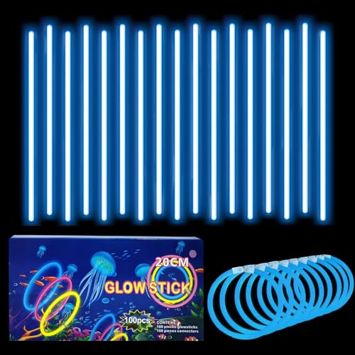 Knicklichter Kinder Party Set Blau,100 Stück Leuchtstäbe Kinder+100 Verbinder,Schwarzlicht Deko Brillen&Armreifen Für Halloween,Weihnachten, Geburtstage,Hochzeit,Neon Leuchtstäbe Party Accessoires Set Knicklichter Kinder Party Set Blau,100 Stück Leuchtstäbe Kinder+100 Verbinder,Schwarzlicht Deko Brillen&Armreifen Für Halloween,Weihnachten, Geburtstage,Hochzeit,Neon Leuchtstäbe Party Accessoires Set von yayafunfun