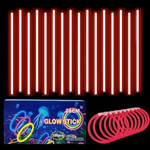 Knicklichter Kinder Party Set Rot,100 Stück Leuchtstäbe Kinder+100 Verbinder,Schwarzlicht Deko Brillen&Armreifen Für Halloween,Weihnachten, Geburtstage,Hochzeit,Neon Leuchtstäbe Party Accessoires Set Knicklichter Kinder Party Set Rot,100 Stück Leuchtstäbe Kinder+100 Verbinder,Schwarzlicht Deko Brillen&Armreifen Für Halloween,Weihnachten, Geburtstage,Hochzeit,Neon Leuchtstäbe Party Accessoires Set von yayafunfun