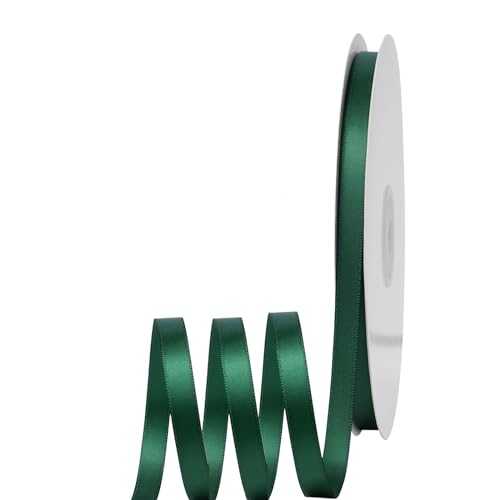 Satinband DunkelGrün 6mm Breit, 91m Fein Schleifenband Dekoband Seidenband für Dekoration Handwerkskleid Hochzeit Geburtstag von yayafunfun