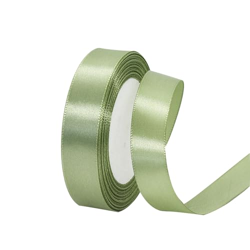 Satinband Salbeigrün 20mm Breit Geschenkband Satin,22m Satinbänder Salbeigrün Dick Schleifenband Dekoband Seidenband Geschenkverpackung Stoffband Geschenkbänder für Dekorieren Basteln Kleid Hochzeit von yayafunfun