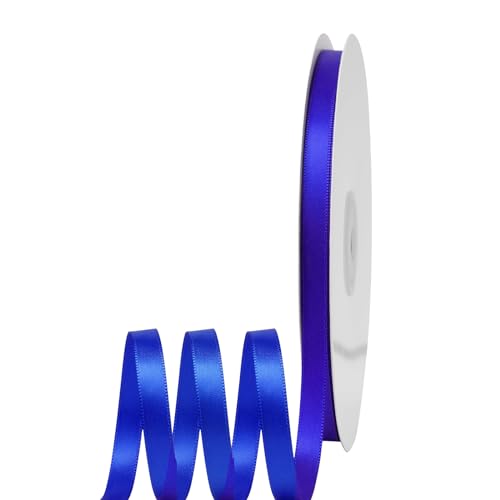 Satinband Tiefblau 6mm Breit Geschenkband Satin,91m Satinbänder Tiefblau Dick Schleifenband Dekoband Seidenband Geschenkverpackung Stoffband Geschenkbänder für Dekorieren Basteln Kleid Hochzeit von yayafunfun