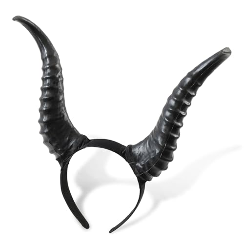 yayafunfun Haarreif mit Teufelshörnern, Antelope, Schafhorn, fest, bequem, Haarschmuck, Haarschmuck für Herren und Damen, Halloween-Kostüm, Cosplay-Zubehör von yayafunfun