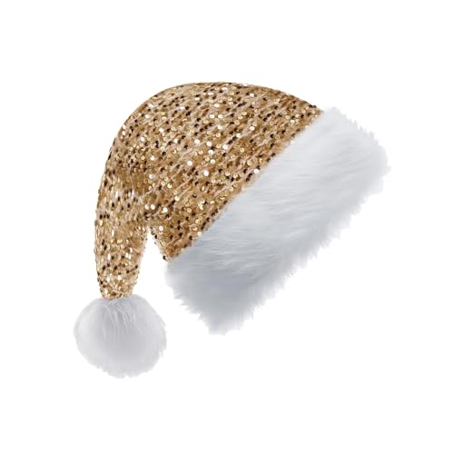 Champagner Pailletten Weihnachtsmütze für Erwachsene Kinder,35*45cm Nikolausmütze Plüsche Weihnachtsmann Mütze,Warm Dicker Nikolaus Mütze Santa Clause Mütze für Männer Frauen Familie Weihnachtsfeier Champagner Pailletten Weihnachtsmütze für Erwachsene Kinder,35*45cm Nikolausmütze Plüsche Weihnachtsmann Mütze,Warm Dicker Nikolaus Mütze Santa Clause Mütze für Männer Frauen Familie Weihnachtsfeier von yayafunfun