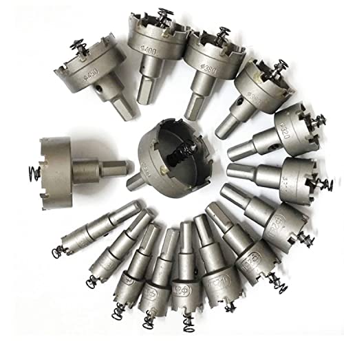 23 Stück Lochsäge Hartmetall Set 16mm-100mm TCT Lochsäge Hartmetall-Bohrer Edelstahl Lochschneider Metall Lochsäge Bohrer Set für Edelstahl Eisen Kupfer von ybaymy