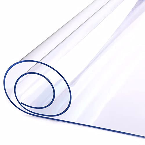 ybaymy Tischfolie Transparent 2mm Dick Glasklar Folie Tischdecke Durchsichtig PVC Schutzfolie Tischschutz Abwaschbar Wasserdicht Klare Tischdecke, 200 x 100 cm von ybaymy