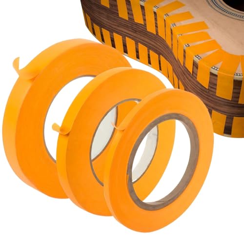 Abdeckband für Gitarrenhals, 3 Stück, für kleine Projekte, Abdeckband mit feinen Streifen, Klebeband für Maler, breite Autokreppe von ycezw