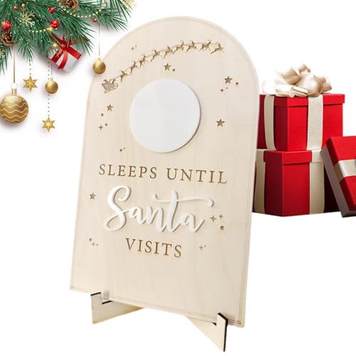 Adventskalender aus Holz, Countdown des Weihnachtskalenders | Adventskalender Countdown aus Holz – rustikales Bauernhof-Weihnachtsschild, Countdown-Schild von ycezw