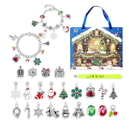 Adventskalender für Kinder 2024, Adventskalender Weihnachten Adventskalender - Schmuckherstellungsset, Weihnachts-Countdown-Kalender S Armband mit Charms, Kit zur Herstellung von Armbändern mit a Adventskalender für Kinder 2024, Adventskalender Weihnachten Adventskalender - Schmuckherstellungsset, Weihnachts-Countdown-Kalender S Armband mit Charms, Kit zur Herstellung von Armbändern mit a von ycezw