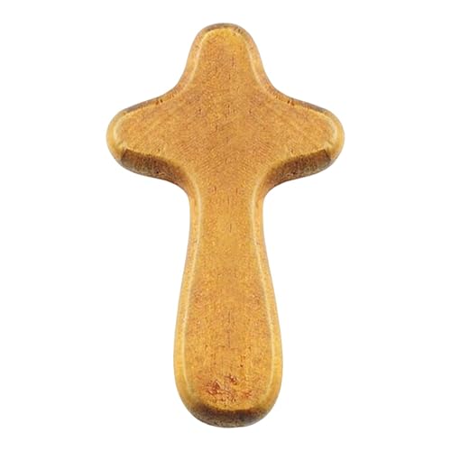 Comfort Palm Cross Mini-Kreuz aus Holz, klein, handgefertigt, mit glatten Kanten, perfekte Größe zum Halten bei Gebets- und Reflexionsmomenten, für Ad von ycezw