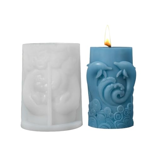 Delphin Silikonform - Duftkerzenform, Tierkerzenform Gießform aus Tierharz | Handgemachte Ornamente Formen aus Gipsharz, Zement, Delphin, Leben Meer von ycezw