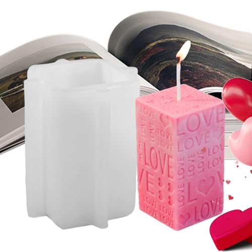 Epoxidharz-Formen – Silikonform in Herzform, Kerzenherstellungsformen, Liebesgravur | Silikonformen mit Gravur von Liebe, Kerzenherstellung, 3D-Form für Handwerk, S von ycezw