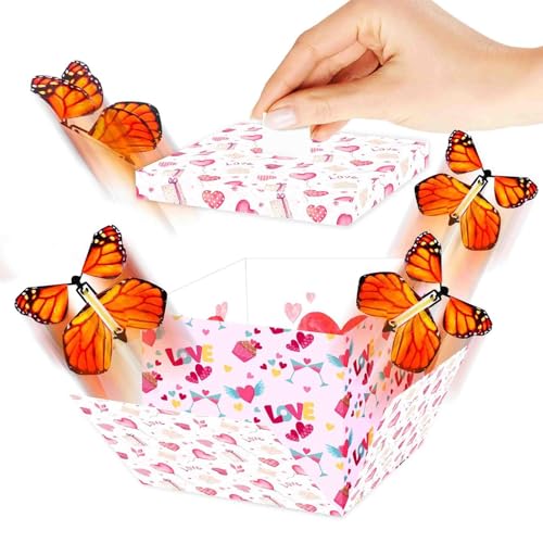 Fliegende Schmetterlingsbox, Abschluss-Explosions-Box, lustige Abschluss-Explosions-Box, niedliche Explosionskasten, kreative Schmetterlingsbox zum Valentinstag, Partys, Hochzeit von ycezw