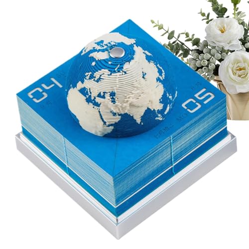 Kalender Erde 2025, Kalender Erde 2025 - Notizblock Abnehmbarer Kalender - Earth Desk Decor Kalender 2025, Zeitstückkalender, Haftnotizen, Kalender von ycezw