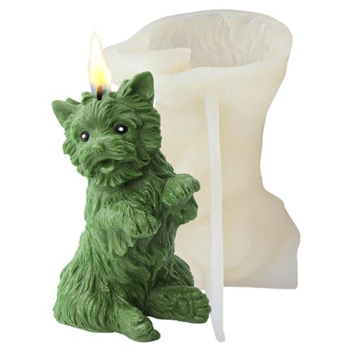 Kerzenformen aus Silikon, niedliche Yorkshire Puppy Seifenformen, antihaftbeschichtete Fondantform für Kuchendekoration, Kerzenherstellung, Seifenherstellung, Epoxidharz, Basteln von ycezw
