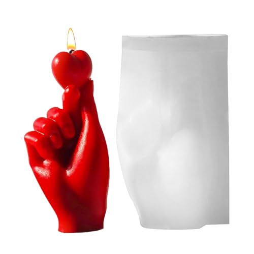 Kerzenformen für Valentinstag, Handform aus Silikon, 3D-Silikonform, Mehrzweck-Seifenform, niedliche Gießform für Duftkerzen, Epoxidharz und Kerzenformen für Valentinstag, Handform aus Silikon, 3D-Silikonform, Mehrzweck-Seifenform, niedliche Gießform für Duftkerzen, Epoxidharz und von ycezw