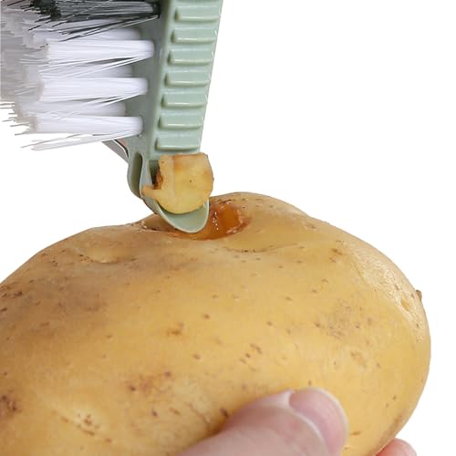 Küchenschäler, Obst- und Gemüseschäler, tragbarer Kartoffelschäler mit Kartoffelbürste, Kartoffelschäler mit bequemem Griff, Kartoffelschäler mit Pinsel für Hauspicknick, Camping von ycezw