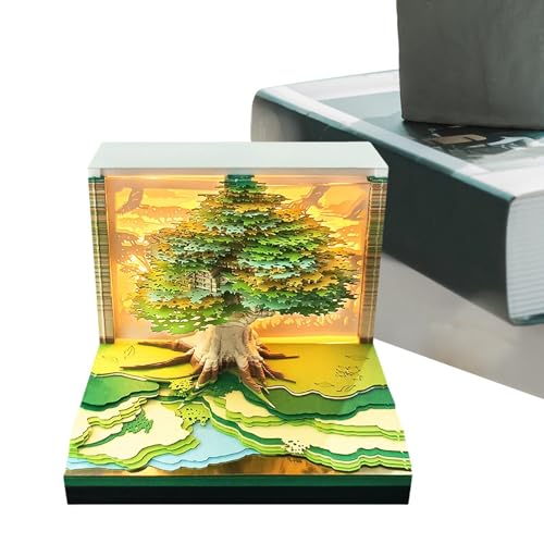 Künstlerkalender 2025, Bürokalender 2025, Kalender der Uhren Tree House 2025, niedlicher Notizblock, Kalender, Nachtlicht, Weihnachtsgeschenke, Papierskulptur, Handwerk von ycezw