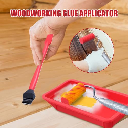 Leimroller Werkzeug - Kleber Tablett Set, Wiederverwendbarer Holzleim Applikator | Praktisches Verteilungsgerät Mit Bürste Für Präzise Anwendung von ycezw