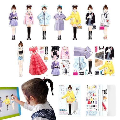 Magnetische Papier-Puppen - Kostüm Kleid Ausschnitte für Prinzessin Magnet-Puppen | Magnetische Kleidung Puzzle Mode Kreative Mode Verkleiden Sie sich für Geburtstag Kindertag, Puppen Magnetische Papier-Puppen - Kostüm Kleid Ausschnitte für Prinzessin Magnet-Puppen | Magnetische Kleidung Puzzle Mode Kreative Mode Verkleiden Sie sich für Geburtstag Kindertag, Puppen von ycezw