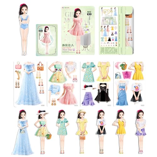 Magnetische Papier-Puppen - Kostüm Kleid Ausschnitte für Prinzessin Magnet-Puppen | Magnetische Kleidung Puzzle Mode Kreative Mode Verkleiden Sie sich für Geburtstag Kindertag, Puppen Magnetische Papier-Puppen - Kostüm Kleid Ausschnitte für Prinzessin Magnet-Puppen | Magnetische Kleidung Puzzle Mode Kreative Mode Verkleiden Sie sich für Geburtstag Kindertag, Puppen von ycezw