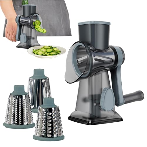 Manuelle Kartoffelkäsescheibe Rotary Käse und Gemüse-Reibe Handheld Käse & Essensschneider Küchenhelfer Manueller Käseeisen Handkurbel Essen Scheibe Käseeisen mit Handgriff Gemüse- und Käseschneider von ycezw