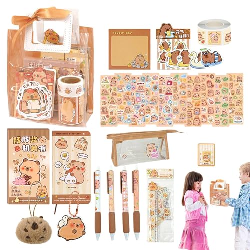 Schreibwarenset, Schreibwaren-Set Capybara -Capybara To -t -Siehe Stationery | Office Ornament, Kinderzubehör Für Kinder, Rucksackanhänger, Schulnotizbuch von ycezw