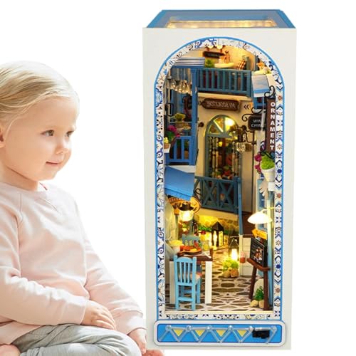 Set für Buchecke für Erwachsene, Miniatur Buchecken-Set – Kit für Miniatur Buchecke für Puppenhaus Sea Breeze | Dekoratives Bücherregal mit Miniatur-Szenen, Buchstützen Set für Buchecke für Erwachsene, Miniatur Buchecken-Set – Kit für Miniatur Buchecke für Puppenhaus Sea Breeze | Dekoratives Bücherregal mit Miniatur-Szenen, Buchstützen von ycezw