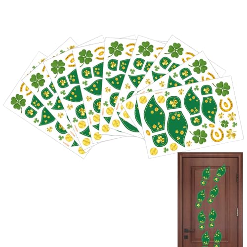 St Patricks Bodenaufkleber, St. Patricks Fußabdrücke Bodenaufkleber | Grüne Shamrock Fußaufkleber, Bodendekorationen - Festliche Fußabdrücke Wandsticker für von ycezw