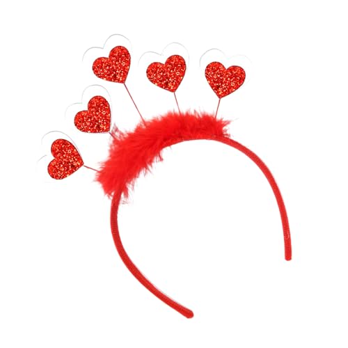 Valentinstag Stirnband - Glitzer Herz Haarschmuck Festlich Party Haarband | Romantische Urlaub Kostüm Prop für Frauen Mädchen Themenfeier Datum Nacht Verkleiden Niedliche Liebe Thema Haarschmuck von ycezw