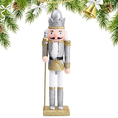 Weihnachtssoldat aus Holz, -Dekoration, Holzfiguren mit Glitzer, Gold und Silber, 30 cm, Ornament, -Figuren, Tischdekoration für die Weihnachtsfeier Weihnachtssoldat aus Holz, -Dekoration, Holzfiguren mit Glitzer, Gold und Silber, 30 cm, Ornament, -Figuren, Tischdekoration für die Weihnachtsfeier von ycezw