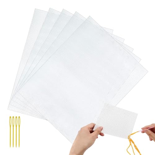s Stickleinwand Blätter |. 5 Stickbögen mit 4 Weben Nadeln - 10,2 x 13,1 Zoll Netz zum Sticken, Stricken und Häkeln s Stickleinwand Blätter |. 5 Stickbögen mit 4 Weben Nadeln - 10,2 x 13,1 Zoll Netz zum Sticken, Stricken und Häkeln von ycezw