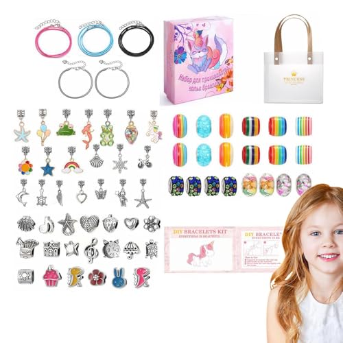 ycezw Charm-Armband-Set, Schmuckherstellungsset, Schmuckanhänger für die Herstellung von Armbändern - Puzzle-Armband-Set, Bastelset aus Perlen, Schmuck für ycezw Charm-Armband-Set, Schmuckherstellungsset, Schmuckanhänger für die Herstellung von Armbändern - Puzzle-Armband-Set, Bastelset aus Perlen, Schmuck für von ycezw