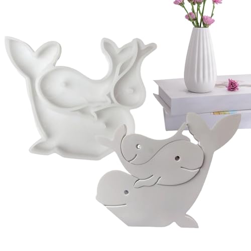 ycezw Drei Wale Formen,Walform | Epoxidharz Gießform - Schokoladen-Fondantform Ornament, Kuchendekoration, Einfaches Entformen, Formen für von ycezw