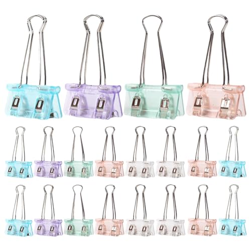 ycezw Farbige Buchbinderclips, Büroklammern, vielseitige Faltbinderclips, verschleißfeste Binderklammern, tragbare Buchbinderklammern für Zuhause, Schule und Arbeit ycezw Farbige Buchbinderclips, Büroklammern, vielseitige Faltbinderclips, verschleißfeste Binderklammern, tragbare Buchbinderklammern für Zuhause, Schule und Arbeit von ycezw