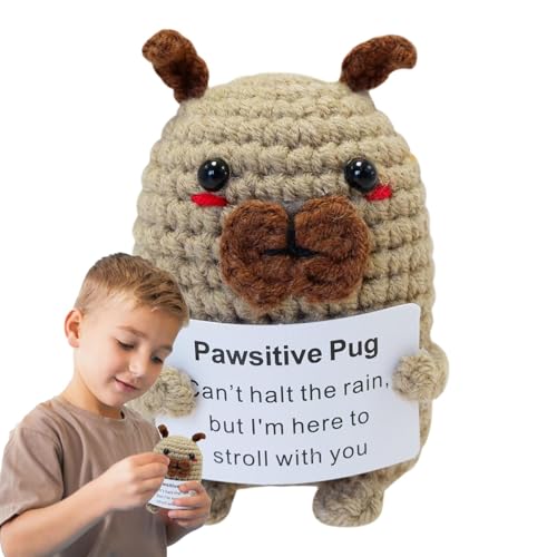 ycezw Häkelhund zur positiven emotionalen Unterstützung, gehäkelter Hund, emotionale Unterstützung, Reizwelpenpuppe, , niedliches Spielzeug für Hunde, gestrickt, Karte ycezw Häkelhund zur positiven emotionalen Unterstützung, gehäkelter Hund, emotionale Unterstützung, Reizwelpenpuppe, , niedliches Spielzeug für Hunde, gestrickt, Karte von ycezw
