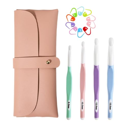 ycezw Häkelnadel-Set, Häkelnadel-Set, Häkelnadel-Set, Häkelnadel-Set, ergonomisch, mit Tasche für Anfänger von ycezw
