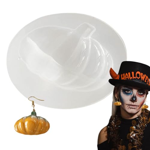 ycezw Halloween Ohrringe Harzformen, Halloween Harz Ohrringe Formen, Kürbis Geist Fledermaus Ohrring Epoxy Harz Schmuck Form, Halloween Ohrringe Harz Silikonformen Baumeln Formen für Epoxidharz von ycezw