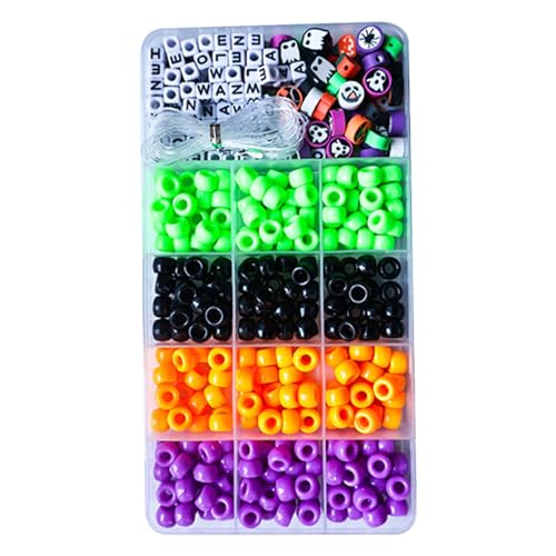ycezw Halloween Perlen Armband Herstellungs Set, Halloween Armband Perlen Perlen Herstellung von Armbändern, Buchstabenperlen für erwachsene Frauen, Sorten zur Herstellung von von ycezw